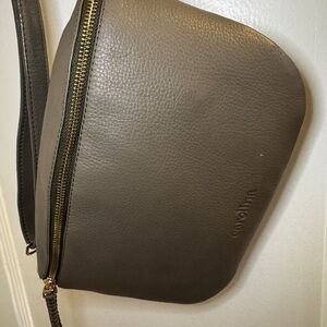 Carolina Gray Taupe Leather Crossbody or Belt Bag